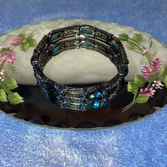 Vintage 1980’s Blue Silver Link Bracelet - Picture 5 of 5